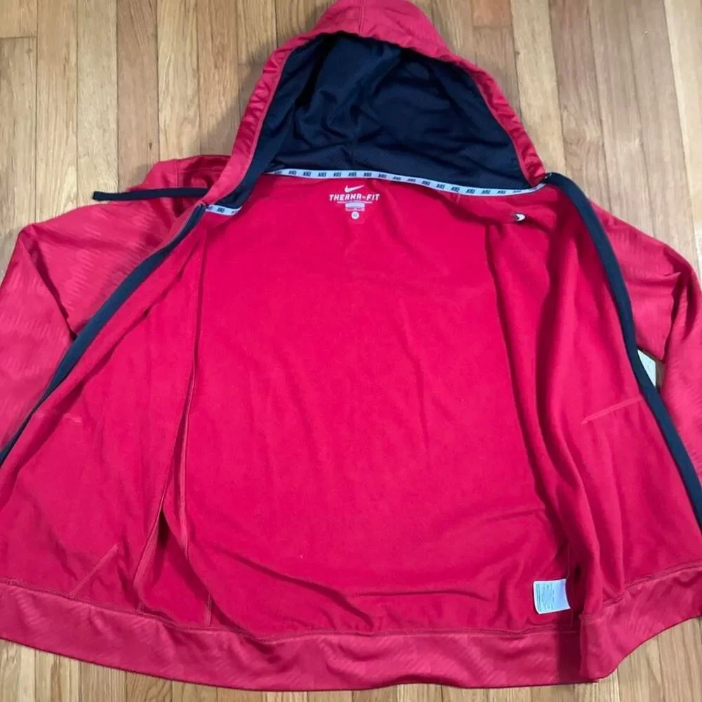 Nike Therma-Fit Full-Zip Basketball Hoodie Jacket Men's Size XL Varsity Red